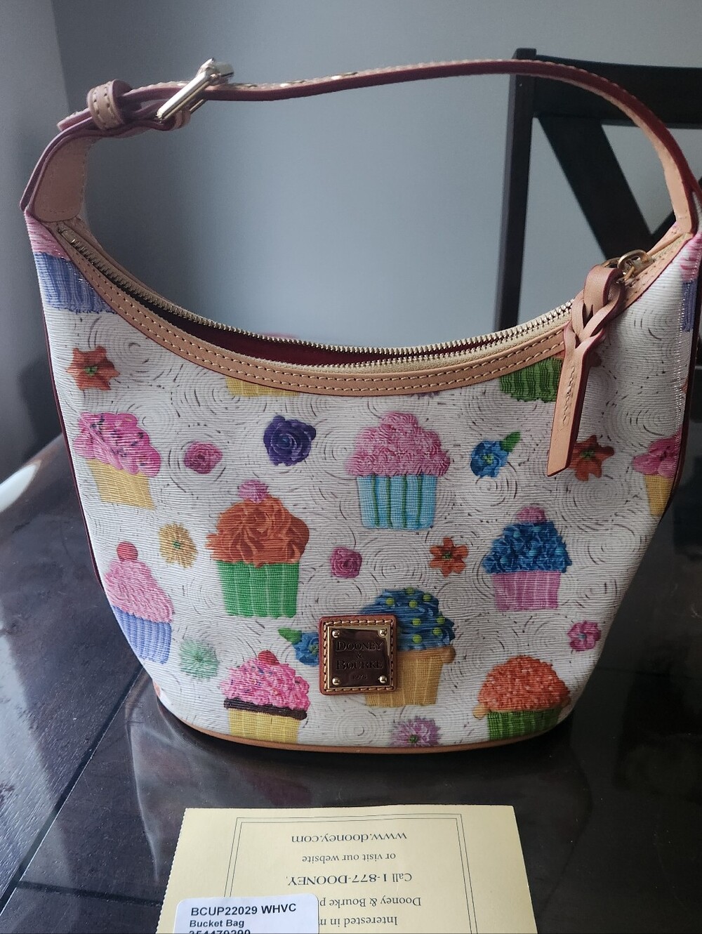 Dooney & Bourke White Multicolor Cupcake Print Shoulder Bag